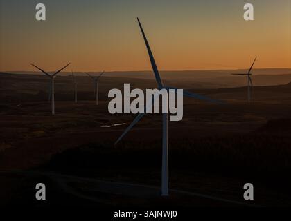 Windturbinen erzeugen Strom in Northumberland Stockfoto