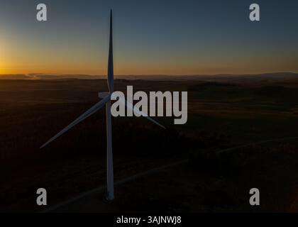 Windturbinen erzeugen Strom in Northumberland Stockfoto