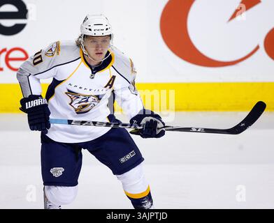 Januar 2010 - Calgary, Alberta, Kanada - Foto des NHL-Spielerprofils auf Martin Erat von Nashville Predators aus der Tschechischen Republik während eines Spiels in Calgary. (Foto: © Larry MacDougal via ZUMA Wire) Stockfoto