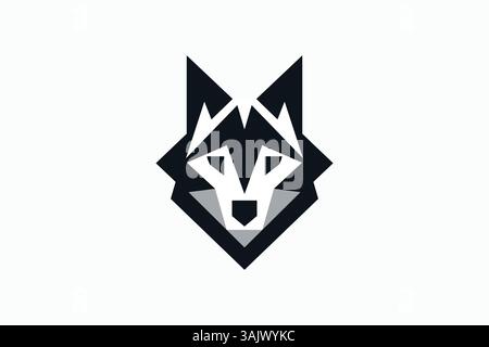 Innovatives geometrisches Wolfskopf-Logo modernes abstraktes Design für Branding Stock Vektor