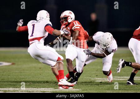 30. Dezember 2009 – Hollywood, Kalifornien, USA – Nebraska Cornhusker Wide Receiver Curenski Gilleylen in Aktion (Bild: © Jerod Harris/ZUMApress.com) Stockfoto