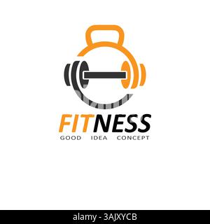Logo-Design-Vektor für Fitness und Fitnessstudio Stock Vektor