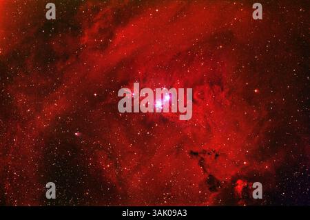 Emissionsnebel bei Monoceros Stockfoto