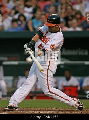 30. Mai 2009: Nick Markakis #21 für die Baltimore Orioles in Aktion während der Baltimore Orioles gegen die Detroit Tigers im Oriole Park at Camden Yards in Baltimore, Maryland. (Bild: © Mitch Stringer/Cal Sport Media/ZUMA Press) Stockfoto