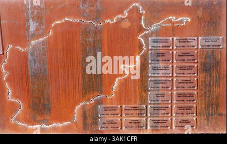 21. September 2009 - Tarin Kowt, Uruzgan, Afghanistan - Eine Karte an der Mauer des niederländischen Militärs Kamp Holland. (Bild: © Ton Koene/ZUMA Press) Stockfoto