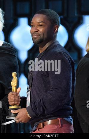 25. Februar 2017 – Los Angeles, Kalifornien, USA – DAVID OYELOWO probt am 25. Februar 2017 die Vorbereitungen für den 89. Oscar Stockfoto