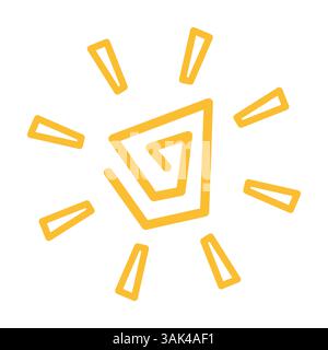 Leuchtend gelbe Sonne. Vektor-Sommer-Symbol. Für Logos, Banner oder kreative Projekte. Stock Vektor