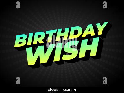 Geburtstagswunsch. Texteffekt-Design für Social-Media-Anzeigen oder Printwerbung Stock Vektor