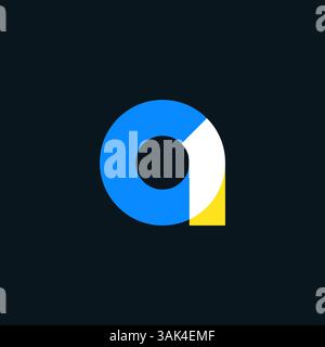 Letter A Multicolor Typografie Minimal Logo, Ein Letter einfaches und elegantes Logo Stock Vektor