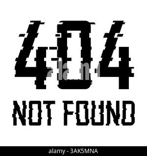 404 Problem nicht gefunden: Problem beim Trennen des Konzepts Glitch-Stil auf weißem Hintergrund Stock Vektor