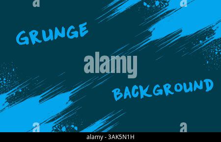 Pinselstriche blauer handgezeichneter Illustrationshintergrund Stock Vektor