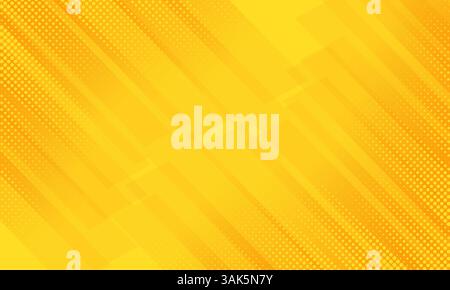 Abstrakte futuristische geometrische Diagonallinien auf gelb-orangefarbenem Hintergrund Stock Vektor