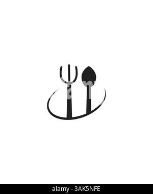 Fork and Löffel Restaurant Ikone, Besteck Logo Design Vektor Stock Vektor