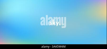 Farbiger Hintergrund des Himmelsverlaufs. Abstraktes Banner mit Regenbogenmuster in Pastellfarben. Vektorabbildung Stock Vektor