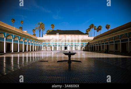 Innenhof des Bahia Palace, Marrakesch, Marokko Stockfoto