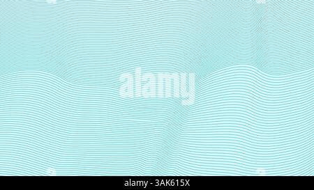 Türkisfarbener Streifenhintergrund. Futuristischer Hintergrund mit blauen Linien. Türkisfarbene Wellen. Fruid-Wellen-Textur. Blau fließende Linien bg. Abstrakter blauer Hintergrund Stock Vektor