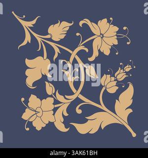 Vektor-Azulejo-Fliesenelement. mediterranes Keramikmosaik-Ornamentik. Stock Vektor