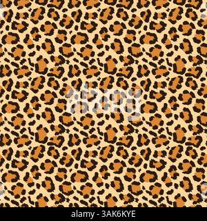 Nahtloses Vektormuster von Leopardenhaut und -Fell in hoher Qualität Stock Vektor