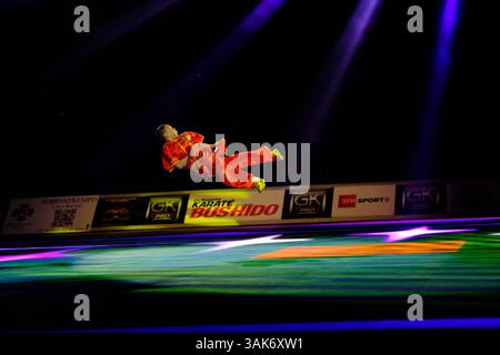 26. März 2017 - Paris, Frankreich - Demonstration von Wushu von CASEY CALABER, 13-jähriger, während des 32. Festivals der Kampfkunst in der AccorHotels Arena in Paris Frankreich (Bild: © Pierre Stevenin Via ZUMA Wire) Stockfoto