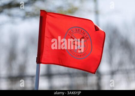 Almere, Niederlande. April 2025. ALMERE, 12.04.2025, Yanmar-Stadion, Saison 2024/2025, Dutch Betnation Tweede Divisie Football. Jong Almere City FC - ADO20 Credit: Pro Shots/Alamy Live News Stockfoto