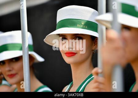 26. März 2017: Die Gittermädchen posieren für Fotos beim Formel-1-Grand-Prix von Australien 2017 im Albert Park, Melbourne, Australien. Sydney Low/Cal Sport Media (Kreditbild: &Copy; Sydney Low/CSM via ZUMA Wire) Stockfoto