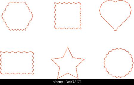 Elegante, handgezeichnete Dekorationsrahmen mit Schleifen – Vintage-Borte für Design-Projekte Stock Vektor