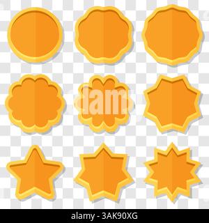 Vintage-Wappenschild Formen Etikettendesign, Ränder im Retro-Stil, Rahmen, Etiketten-Set Stock Vektor