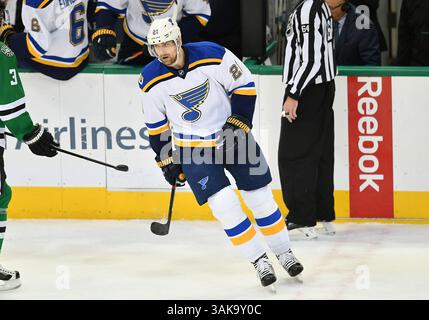 Dezember 2016.St. Louis Blues Center Patrik Berglund (21), nachdem er im American Airlines Center in Dallas, Texas, ein Tor erzielt hatte, während eines Spiels zwischen den St Louis Blues und den Dallas Stars. Manny Flores/Cal Sport Media Stockfoto