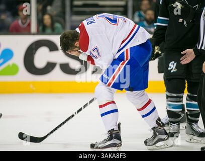 2. Dezember 2016: Alexander Radulov (47) verlässt die Eisblutung während des NHL-Eishockeyspiels zwischen den Montreal Canadiens und den San Jose Sharks im SAP Center in San Jose, CA. Die Sharks besiegten die Canadiens mit 2:1. Damon Tarver/Cal Sport Media (Kreditbild: &Copy; Damon Tarver/CSM via ZUMA Wire) Stockfoto