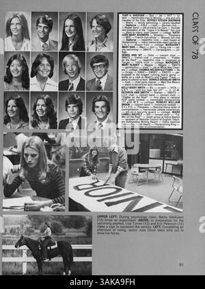 Windigo '78 ist das Jahrbuch der Edina West High, in dem Studenten, Dozenten, Sportmannschaften, Clubs, und wichtige Ereignisse aus dem Schuljahr 1977-1978. Stockfoto
