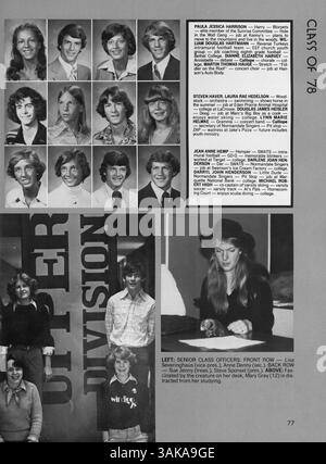Windigo '78 ist das Jahrbuch 1978 der Edina West High School, in dem die wichtigsten Ereignisse, das Schülerleben, sportliche Leistungen und die Beteiligung der Lehrkräfte aus dem Schuljahr 1977-1978 festgehalten werden. Stockfoto