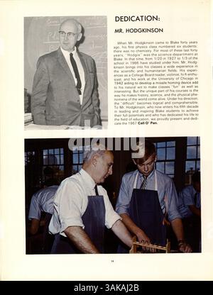 Das „Call O' Pan“ Jahrbuch 1967 der Blake High School dokumentiert das Schuljahr 1966-1967 mit Schülern, Lehrkräften, Vereinen, Leichtathletik, und wichtige Schulveranstaltungen. Stockfoto