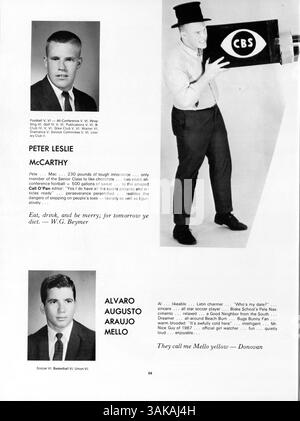 Die Ausgabe 1967 des Blake High School 'Call O' Pan' Jahrbuchs dokumentiert Studenten, Lehrkräfte, Leichtathletik und gesellschaftliche Ereignisse aus dem akademischen Jahr 1966-1967. Stockfoto