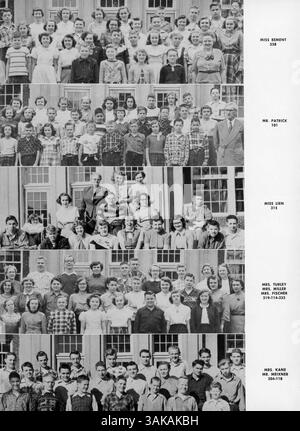 Die Ausgabe 1953 des Jahrbuchs „The Cardinal“ der Marshall High School dokumentiert wichtige Ereignisse, sportliche Leistungen, Vereine und das Studentenleben des akademischen Jahres 1952-1953. Stockfoto