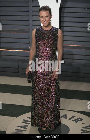 Februar 2017 - Beverly Hills, Kalifornien, USA S - Anne Wojcicki auf dem roten Teppich bei der Oscar-Party der Vanity Fair 2017 im Wallis Annenberg Center in Beverly Hills, Kalifornien, am 26. Februar 2017. (Bild: © Prensa Internacional Via ZUMA Wire) Stockfoto