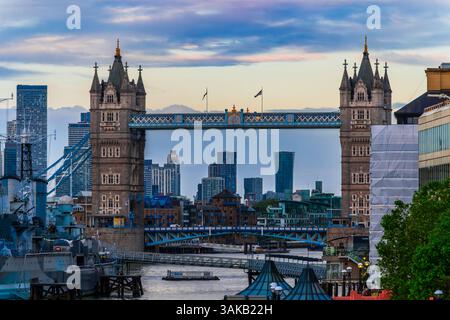 Aus der Vogelperspektive auf London und die Themse Stockfoto