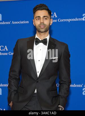 April 2017 - Washington, District of Columbia, Vereinigte Staaten von Amerika - Komiker Hasan Minhaj, der als Gastgeber für den Abend fungiert, kommt am Samstag, 29. April 2017 zum jährlichen Abendessen der White House Correspondents Association 2017 im Washington Hilton Hotel. Credit: Ron Sachs / CNP (Credit Image: © Ron Sachs/CNP via ZUMA Wire) Stockfoto