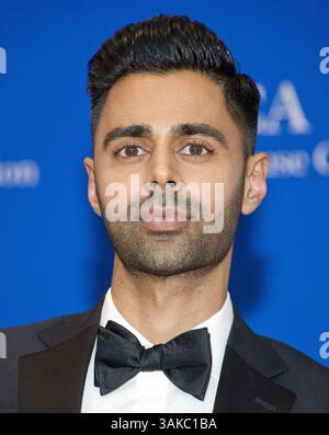 April 2017 - Washington, District of Columbia, Vereinigte Staaten von Amerika - Komiker Hasan Minhaj, der als Gastgeber für den Abend fungiert, kommt am Samstag, 29. April 2017 zum jährlichen Abendessen der White House Correspondents Association 2017 im Washington Hilton Hotel. Credit: Ron Sachs / CNP (Credit Image: © Ron Sachs/CNP via ZUMA Wire) Stockfoto