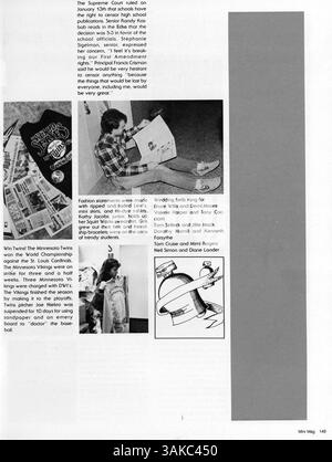 Das Jahrbuch der St. Louis Park High School 1988, Echowan, bietet einen retrospektiven Blick auf die Veranstaltungen, Vereine, Leichtathletik und Schülerschaft der Schule aus dem akademischen Jahr 1987-1988 und hebt die wichtigsten Momente hervor. Stockfoto