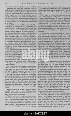 Keith's Home-Builder Magazine, das erstmals 1900 veröffentlicht wurde, präsentiert monatliche Ausgaben mit detaillierten Architekturplänen, Fotografien und Artikeln zu Hausdesigns, Inneneinrichtung und Landschaftsgestaltung. Das Magazin enthält Informationen über Baukosten und Werbung für Baumaterialien sowie Entwürfe für andere Bauwerke wie Kirchen und Schulen. Stockfoto