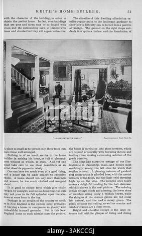 Eine monatliche Zeitschrift von Walter J. Keith, die zwölf Ausgaben mit Illustrationen, Grundrissen und Fotografien enthält. Zu den Artikeln gehören Bautipps, Ideen für die Innenarchitektur und Landschaftsplanung. Das Magazin enthält auch Werbung für Möbel, Accessoires und Baumaterialien. Stockfoto