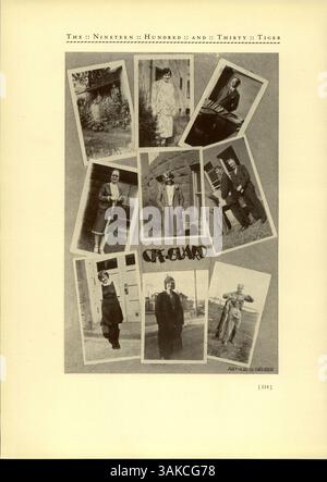 Dieses Jahrbuch der South High 1930 mit dem Titel Tiger fängt die Studenten, Lehrkräfte, Clubs, sportliche Teams und bedeutende Veranstaltungen aus dem akademischen Jahr 1929-1930. Es gibt Einblicke in die Gemeinde, die Aktivitäten und die afroamerikanische Geschichte der Schule während dieser Zeit. Stockfoto