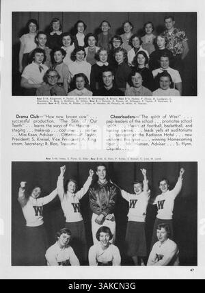Das „Hesperian“ Jahrbuch 1952 der West High School erfasst die wichtigsten Ereignisse und Höhepunkte des Schuljahres 1951-1952, einschließlich akademischer, sportlicher und außerschulischer Leistungen von Studenten und Dozenten. Stockfoto