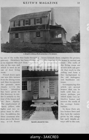 Das Magazin, das vom Minneapolis-Architekten Max L. Keith herausgegeben wurde, bietet Artikel über Wohnbau, Wohndesign und enthält Illustrationen und Pläne für Häuser aus dem frühen 20. Jahrhundert. Stockfoto