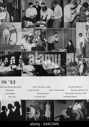 Das Hesperian Yearbook 1952 erfasst die Ereignisse des Schuljahres, von Schülern und Dozenten bis hin zu Leichtathletik und Clubs und spiegelt die Aktivitäten des Schuljahres 1951-1952 an der West High School wider. Stockfoto