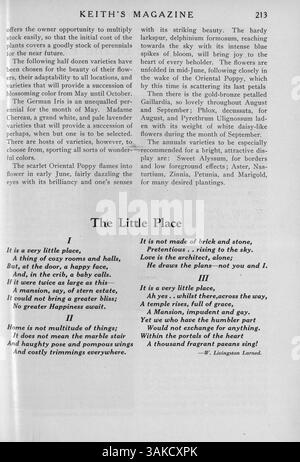 Keith’s Magazine, eine monatliche Publikation des Architekten Max L. Keith aus dem Jahr 1918, bietet eine Vielzahl von Hausentwürfen, Grundrissen und Baukosten. Das Magazin enthält Artikel über Wohnbau, Innenarchitektur, Landschaftsplanung und Werbung für Wohnmöbel und Materialien. Einige Ausgaben enthalten Pläne für Schulen, Kirchen und andere Gebäude. Stockfoto