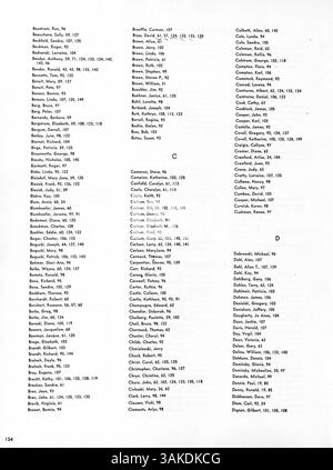 Das Tradewind Yearbook 1964 beleuchtet Schüler, Lehrer, außerschulische Aktivitäten, Leichtathletik und besondere Veranstaltungen aus dem Schuljahr 1963-1964 mit Schwerpunkt auf afroamerikanischer Geschichte und Gemeindebeiträgen. Stockfoto