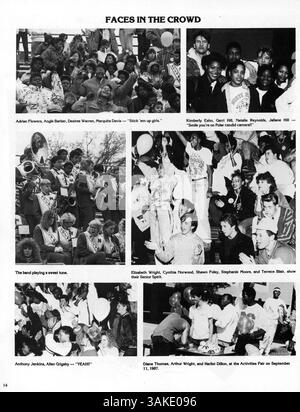 Das Polaris Jahrbuch 1988 der North High School dokumentiert die Schüler, Lehrkräfte, Leichtathletik, Vereine und Schlüsselveranstaltungen, die das Schuljahr 1987-1988 kennzeichneten. Stockfoto