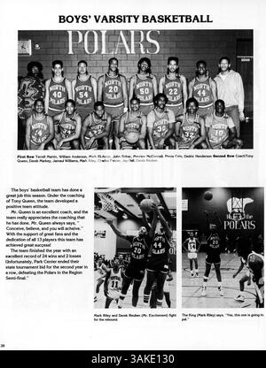 Das Polaris-Jahrbuch 1988 der North High School zeigt Schüler, Lehrer, Vereine, Leichtathletik und wichtige Veranstaltungen des Schuljahres 1987-1988. Stockfoto