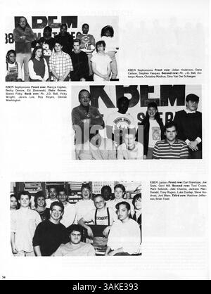 Das Polaris-Jahrbuch 1988 der North High School dokumentiert die Aktivitäten, Leichtathletik, Vereine und bemerkenswerte Ereignisse aus dem Schuljahr 1987-1988. Stockfoto